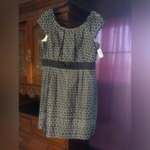 Elegant Black and White Patterned Dress